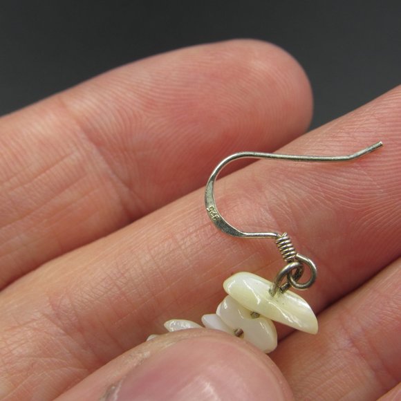 Sterling Silver White & Abalone Shell Earrings - Picture 2 of 4